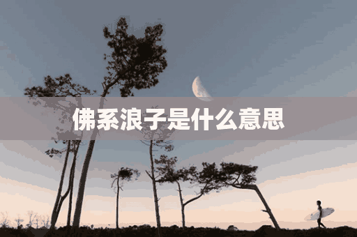 佛系浪子是什么意思